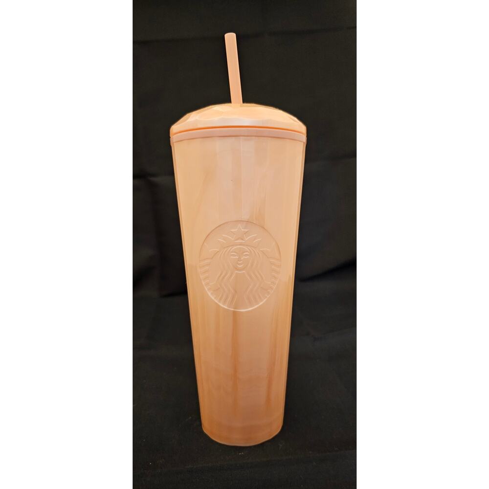 NWT Starbucks Peach Dome Tumbler